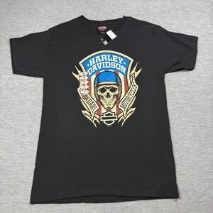 HarleyDavidson Shirt Men Medium Black Perth Western Australia Skull NWT Tee